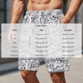 thumbnail image 3 of Men's Lightweight Beach Shorts, Elastic Waist with Aztec-Inspired Geometric Print, Breathable Shorts for Vacation and Outdoor Activities White 3XL, 3 of 9