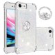 thumbnail image 1 of Funda para iPhone SE 2022/2020 con Brillo Líquido Flotante, Purpurina, Parachoques y Anillo Giratorio Soporte, 1 of 5