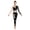 Black, variant on Womens Single Sleeves Gymnastics Dance Jumpsuit Mesh Patchwork Rhinestone Ballet Dance Leotard Black S