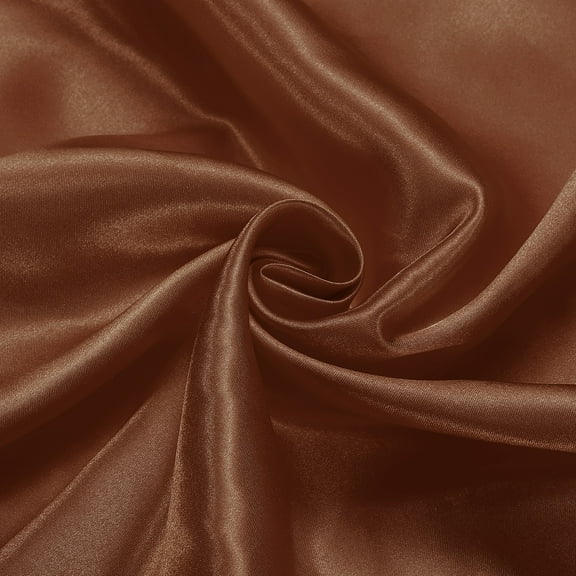Coffee Satin Fabric by the Yard, 2 Yards 60" Wide Silky Satin Fabric Solid Satin Cloth Fabric for Bridal Dress Wedding Decorations Crafts Sewing