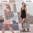 thumbnail image 6 of Large Capacity Tote Bag,Gray Red Plaid Checkered Pattern Handbag Fashion Luxury Tote Bag,15.7"x13"x 5.1" Inches,Laptop Compatible, 6 of 6