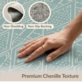 thumbnail image 6 of ODIKA 3'x5' Teal Geometric Diamond Santorini Design Washable Accent Rug Contemporary Motif With Intricate Dotted Details And Repeating Pet Friendly, Non-Shedding Mat for Bedside, Nursery Room, 6 of 7