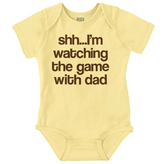 Shh Im Watching the Game with Dad Romper Boys or Girls Infant Baby Brisco Brands NB