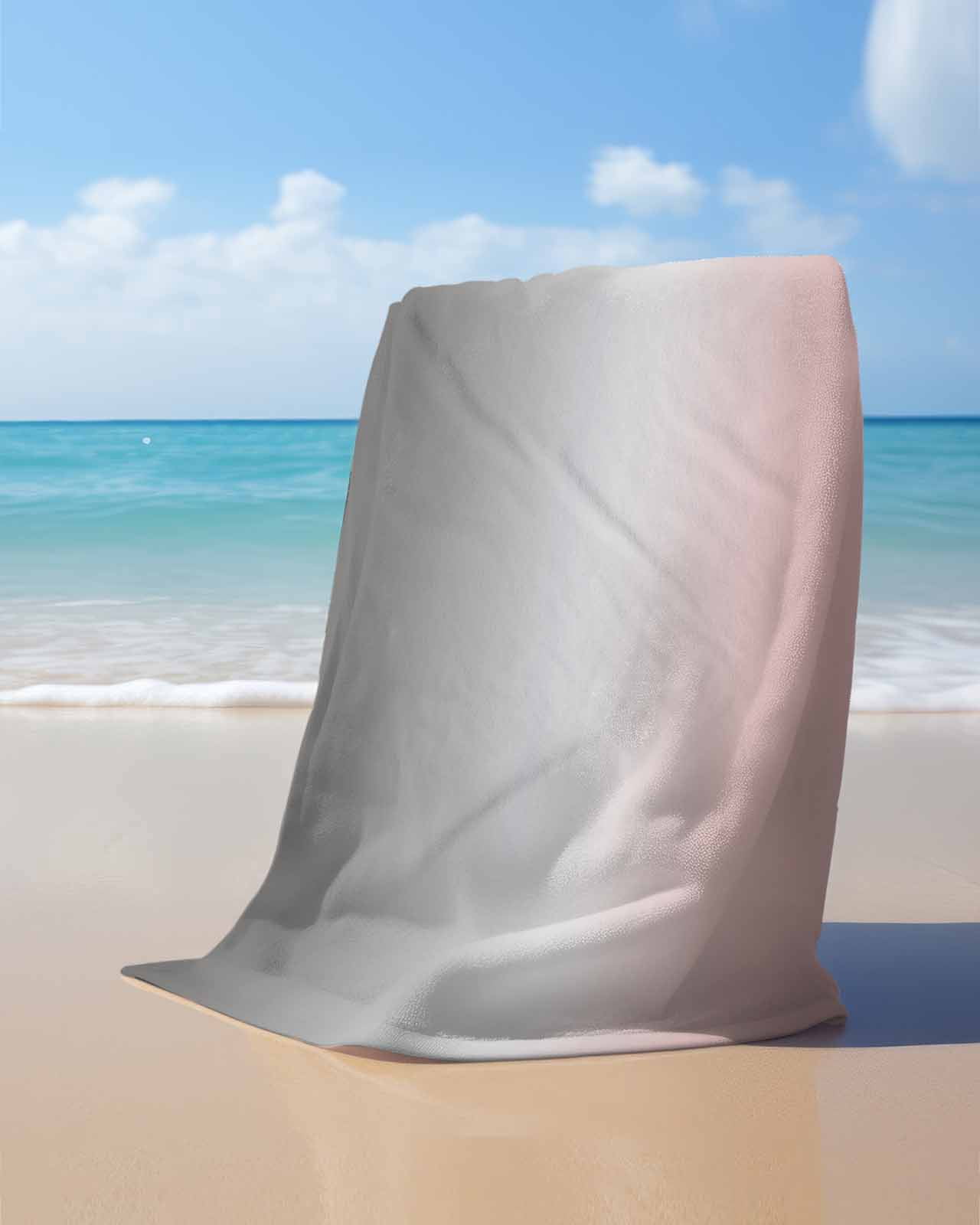 Gradient Pink Grey, Beach Towels Oversized Super Absorbent, Modern Abstract Color Ombré Art Lightweight Bath Towel Quick Dry Sets For Bathroom/Pool/Rv Camping/Beach Play/Gym Room/Picnic 35"x70"