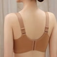 thumbnail image 7 of Running Bra Women Plus Size Lace Printed No Underwire Bras Bowknot Underwear Bra V-Neck Full-Coverage Bra Feature Hook and Eye Closure Nursing Bra Style Y-142 , Khaki XL, 7 of 7