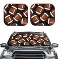 thumbnail image 2 of Daiia Brown Football On Black 2PCS Car Windshield Sun Shade, Foldable Sun Shield for Car Front Window, Auto Sun Blocker Visor Protector Universal for Truck SUV Pickup-Large, 2 of 7