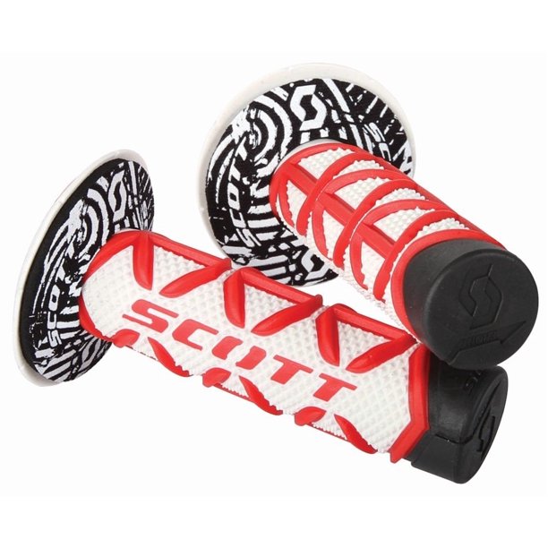 Puños para motocicleta SCOTT 219626-1005 rojo y blanco con diseño diamante