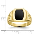 thumbnail image 2 of 10K Yellow Gold Onyx & .01ct Diamond Mens Cross Ring, 2 of 2