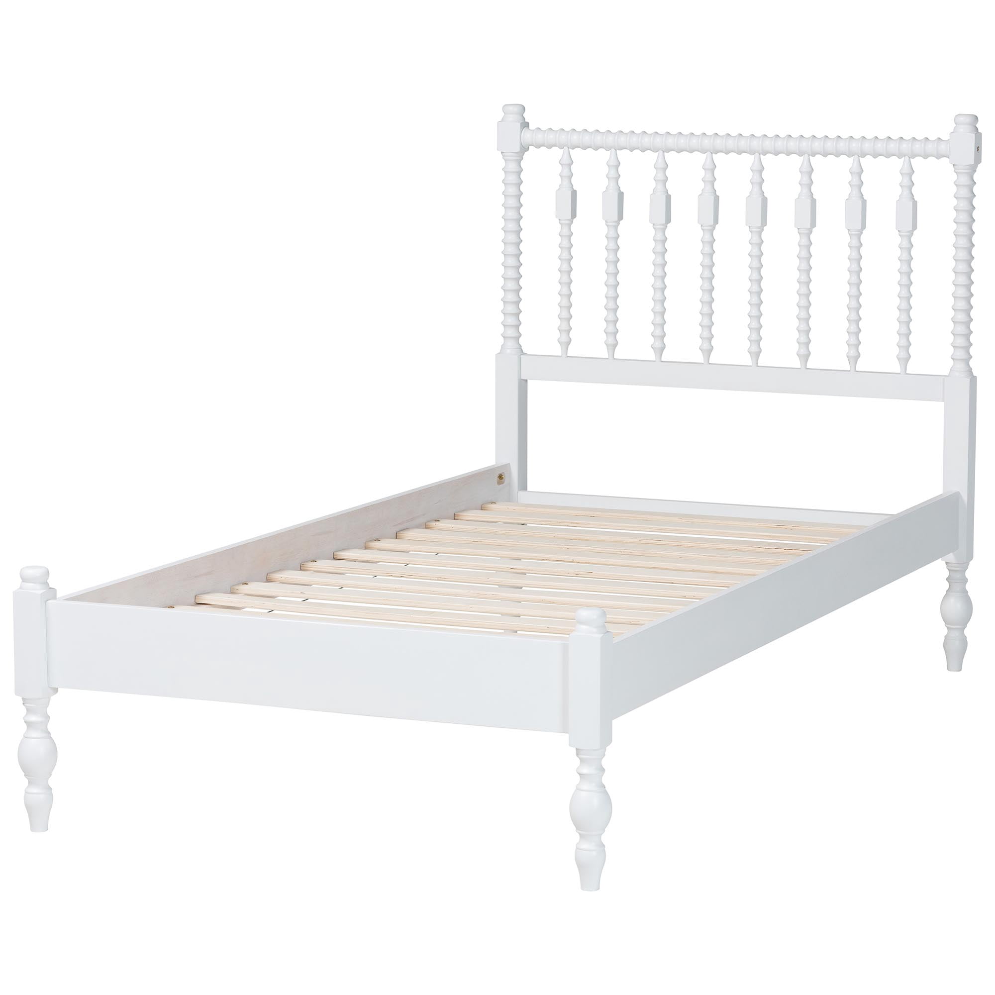 Baxton Studio Callison Farmhouse Platform Bed, Twin, White