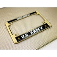 thumbnail image 4 of [Officially Licensed Product] - Motorcycle Domed Custom-Made Personalized Metal License Plate Frame with Proud Parent U.S. Army & Star Logo Design - Gold, 4 of 7