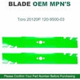 thumbnail image 3 of 120-9500-03 116-6358-03 20120 20120P Timemaster 30 inch Mulching Blades for 30" Deck Toro 20199 20200 20975 20977 22205TE Ex Mark ECKA30 Lawn Mower (2 Pack)$$Tools, 3 of 9
