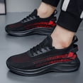 thumbnail image 2 of Men's Big Size Black Green Gradient Knit Lace Up Casual Running Sneakers, Breathable Lightweight Non-Slip Wide Toe Outdoor Daily Walking Footwear, 2 of 9