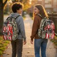 thumbnail image 3 of HELLHERO Breathable School Bag for Travel Back to School, 600D Polyester Large Capacity Bookbag, US Flag & Deer, 3 of 8