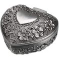 thumbnail image 1 of NETSENG Vintage Heart Shape Jewelry Box - Small Antique Ring/Earrings/Necklace Storage Case, Metal Treasure Chest Trinket Keepsake Gift Box, 1 of 6