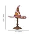 thumbnail image 3 of Witch Hat Table Lamp, Colorful Art Glass Style Decorative Light, Handcrafted Stained Glass Tabletop Display Lamp for Mantel Shelf, Bedroom, Living Room and Home Decor, 3 of 6