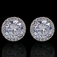 thumbnail image 3 of UDIYO Ear Studs Zircon Inlaid Versatile Jewelry Silver Tone Eardrop for Wedding, 3 of 6