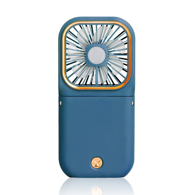 mini ventilador cuello colgante plegable portátil 3 velocidades del viento portátil recargable oficina escuela refrigeración accesorios deportivos al aire libre azul Inevent HA012658-01B