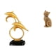 thumbnail image 1 of Figura de delfín, estatua de gato, adorno de escritorio de resina, escultura decorativa moderna, base lisa, ideal para regalar, decoración del hogar., 1 of 8