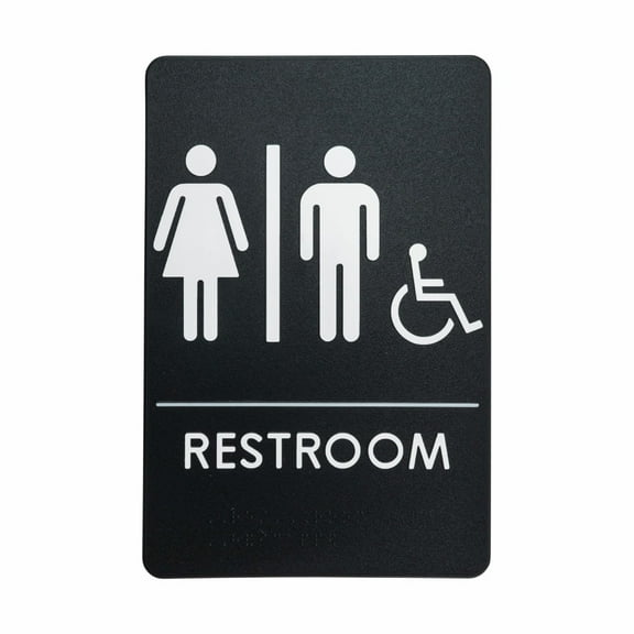 Rock Ridge Magic Outdoor Plastic Restroom Signs, 6.00" x 0.25"