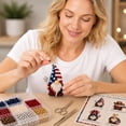 thumbnail image 5 of Patriotic 3D Beaded Gnome Craft Kit, DIY 4th of July Beading Set with Pre-Sorted Beads, Tools & Instructions, Handmade Gnomes for Holiday Home Decor (E), 5 of 8