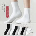 thumbnail image 2 of Calcetines de hombre, calcetines de color liso, calcetines de estilo empresarial, calcetines bajos, calcetines transpirables hasta media pantorrilla, medias de algodón para primavera, verano e, 2 of 4