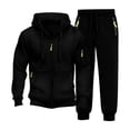 thumbnail image 6 of Mens 2 Piece Casual Tracksuits Full Zip Hoodies Sweatshirt Jogging Sweatpant Fashionable Running Sports Suits Black 2 L, 6 of 6