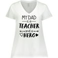 thumbnail image 3 of Inktastic My Dad is a Teacher and a Hero Women's Plus Size V-Neck T-Shirt, 3 of 5