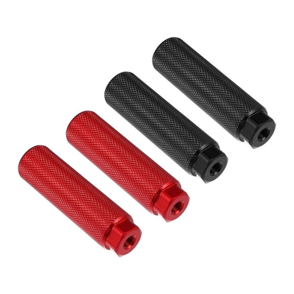Unique Bargains 2 Pair 100x28mm Aluminum Alloy Axle Rear Foot Pegs Footrests for BMX Bicycle Fit 3/8" Axles Black Red