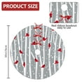 thumbnail image 2 of Christmas Tree Skirt,Gray Christmas Cardinal Bird Pattern Christmas Tree Decor with Red Ribbon Ties,Round Shape,Christmas Decorations for Home 30"x30", 2 of 7