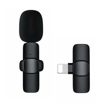 2021 Upgrade Plug-Play Wireless Lavalier Microphone Compatible with iPhone, Android, Samsung, GoPro, DSLR- Clip On Mic for Recording YouTube Video (NO APP or Bluetooth Needed)