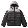 thumbnail image 3 of Kids Winter Coats Hooded Puffer Jacket Boys Color Block Jacket Full-Zip Long Sleeve Waterproof Kids Lightweight Jacket Boys' Outerwear Jackets & Coats 8-10 Years, 3 of 6