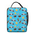 thumbnail image 4 of Police and Traffic Light Blue Pattern Insulated Lunch Bag for Men Women,Waterproof Lunch Box for Work,Picnic or Travel,Thermal Insulation,10.63x9.06x3.54 Inches, 4 of 4