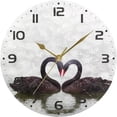 thumbnail image 5 of SKYSONIC Loving Swan Wall Clock 10 Inch Silent Non Ticking Round Clock Oil Painting Clock Easy to Read Clock for Living Room Bedroom Bathroom Home Decor, 5 of 7