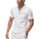 thumbnail image 2 of pstuiky camisetas de manga corta para hombre, Camisa informal de verano para hombre, color liso, ventilada, holgada, con cremallera y bolsillos de solapa, manga corta camisas casuales para hombre xxl, 2 of 9