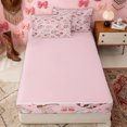 thumbnail image 4 of Erosebridal Girly Western Boot Zipper Queen Comforter Set with Fitted Sheet and 2 Pillowcases for Girls, Cow Print Cowgirl Hat Zipper Bedding Set, Pink Reversible, 4-Piece, 4 of 7