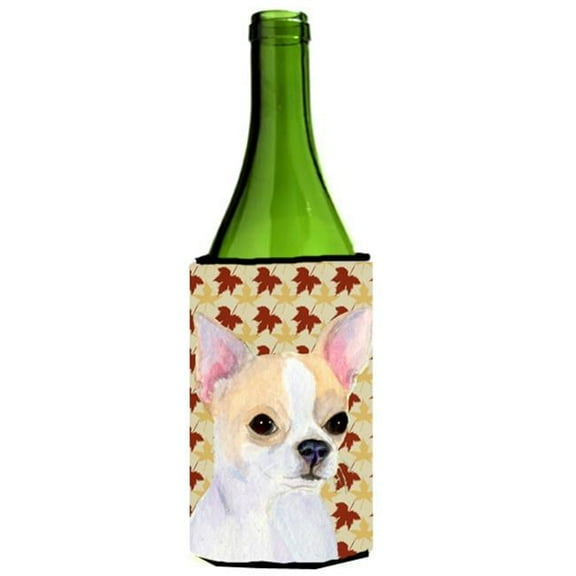 Chihuahua Fall Leaves Portrait Wine bottle sleeve Hugger