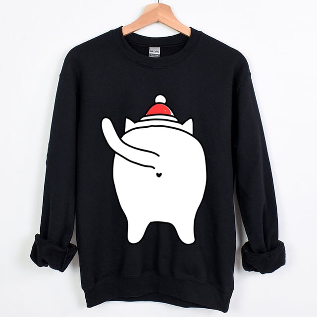 Sudadera navideña para mujer, suéter de otoño con animales de dibujos animados, regalo para amantes de los gatos, sudaderas con capucha informales de moda navideña, ropa para niñas
