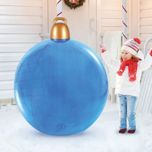 Holiday Time Christmas BlowUp Inflatable PVC Giant Blue Ornament, 4