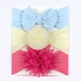 thumbnail image 2 of EnJoCho Toddler Baby Boys Girls Stretch Solid Lace Flower Knotted Hairband Headband 3pcs Set Kids Casual Fashion Headwear Accessories, 2 of 5
