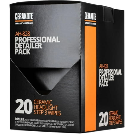 Cerakote Headlight Restoration Step 3 Ceramic Coating Wipes Bulk Pack for Detailers, 20 Count