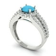 thumbnail image 2 of Halo Engagement Ring for Women - 1.83ct Simulated Turquoise in 14K White Gold Promise Ring, 2 of 6
