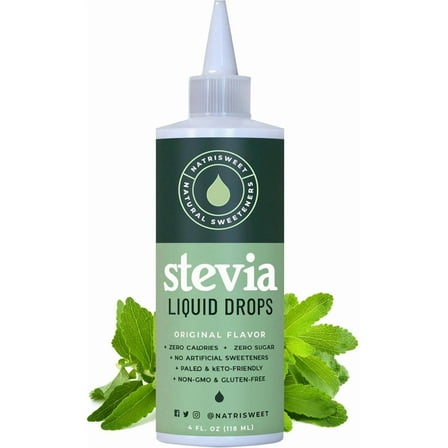 NatriSweet Stevia Liquid Drops, No Calorie Sweetener, Stevia Sugar Substitute 4 fl oz, 800 Servings