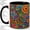 Black, variant on Colorful Floral Coffee Mug, Stained Glass Mosaic Art, Bright Daily Tea Sips