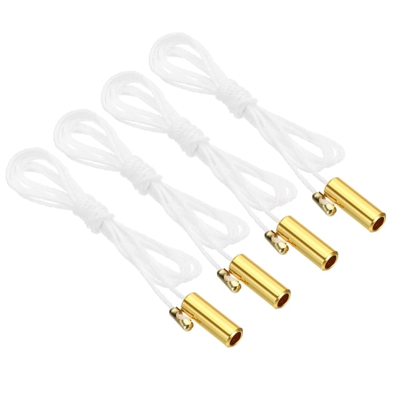 1.5M 4.9ft Ceiling Pull Chain, 4 Pcs Pulls String Extender with Cylinder Pendant for Fan Light Pulling Switch, Gold Tone