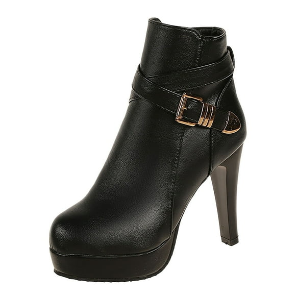2DXuixsh Women Boots Round Retro Casual Toe Boots for Women Boots Leather Shoes Tassel Women Boots Non Slip Fashion Ankle Bootie Black Size 40