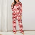 thumbnail image 2 of Saiise Canada Print Women Soft Pajama Sets,Long Sleeve Sleepwear Button Up 2-Piece Pjs Lounge Sets-Medium, 2 of 7