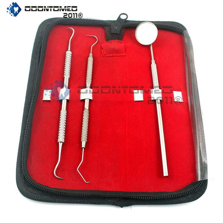 Odontomed2011® Dental Hygiene Kit - Includes Tarter Scraper/scaling Instrument, Dental Pick, Dental Sickle, And Mouth Mirror - Professional Grade Dentist Approved Tools