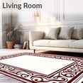thumbnail image 2 of ODIKA 8'x10' Machine Washable Non-Slip Area Rug, Classic Ornate Swirl Design with Layered Floral and Curved Lines High Traffic Rug with Pad, Red, 570208, 2 of 8