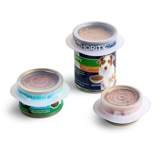 Stasher Reusable Dog Food Can Lids, Cat Food Lids for Cans, Airtight Seal, Food Grade Silicone Stretch Lids, Dishwasher Safe, 3-Pack