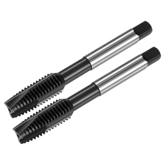 Uxcell 2-Pack M10x1.5mm Metric Thread Tap, HSS TiCN-Coated Straight Flute Right Hand Thread Screw Tapping Tool